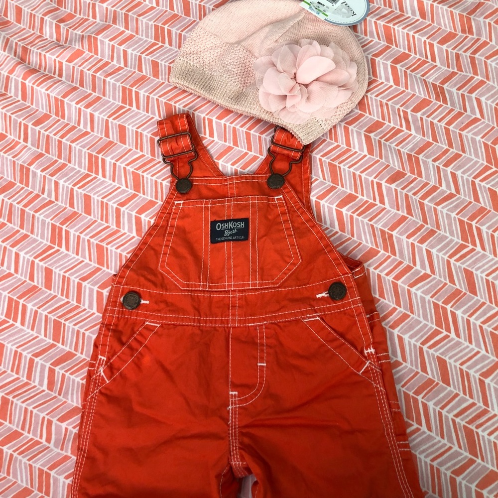 OshKosh B’gosh Overall Shorts & KoalaKids Beanie